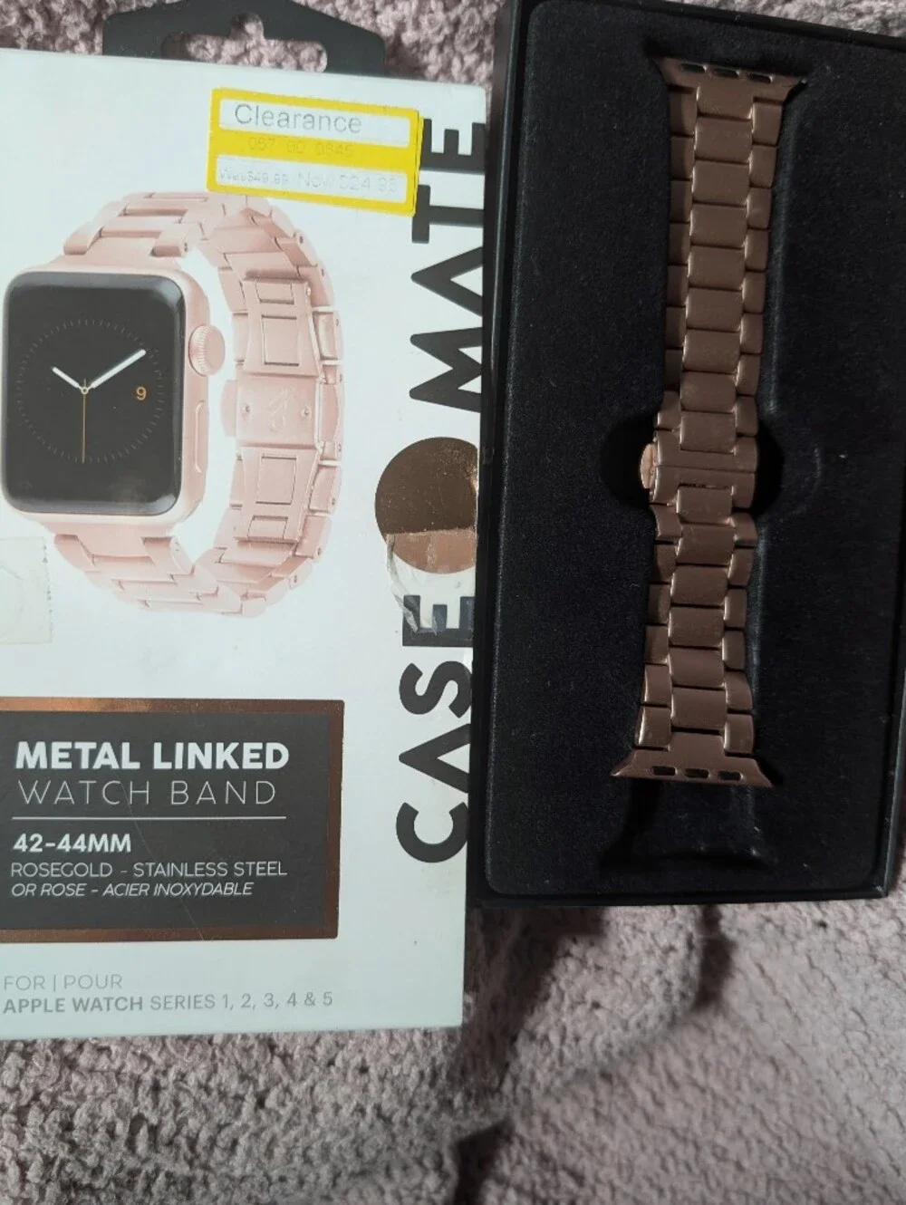 Metal Linked Watch Band - Rose Gold Tone